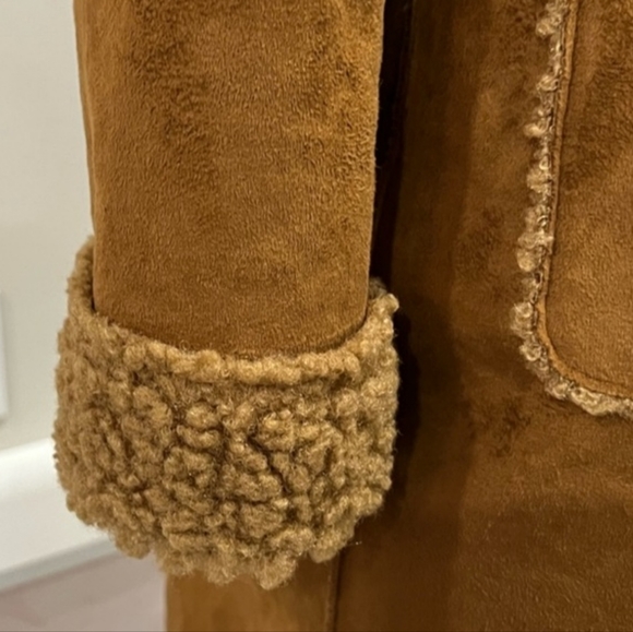 Michael Kors Hooded Faux Suede/Faux Fur Jacket (Cappuccino Brown) - Picture 7 of 7